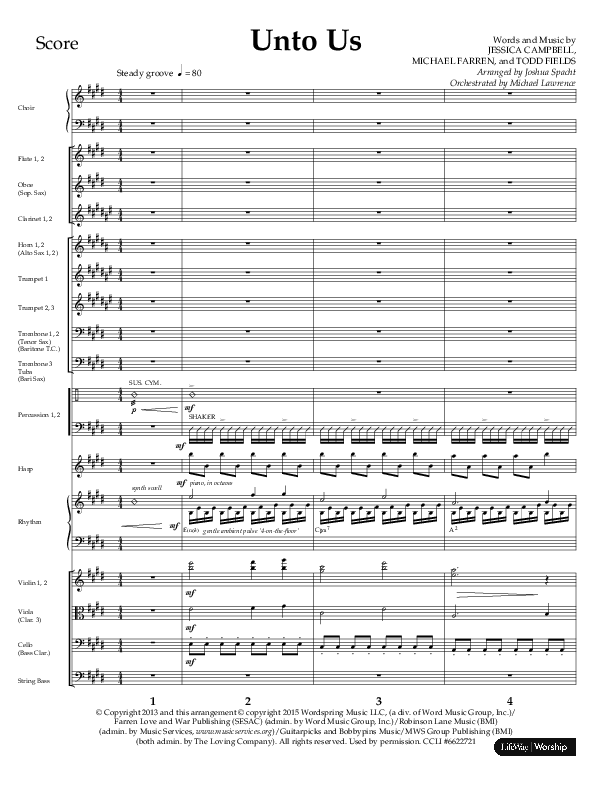 Unto Us (Choral Anthem SATB) Orchestration (Lifeway Choral / Arr. Joshua Spacht)