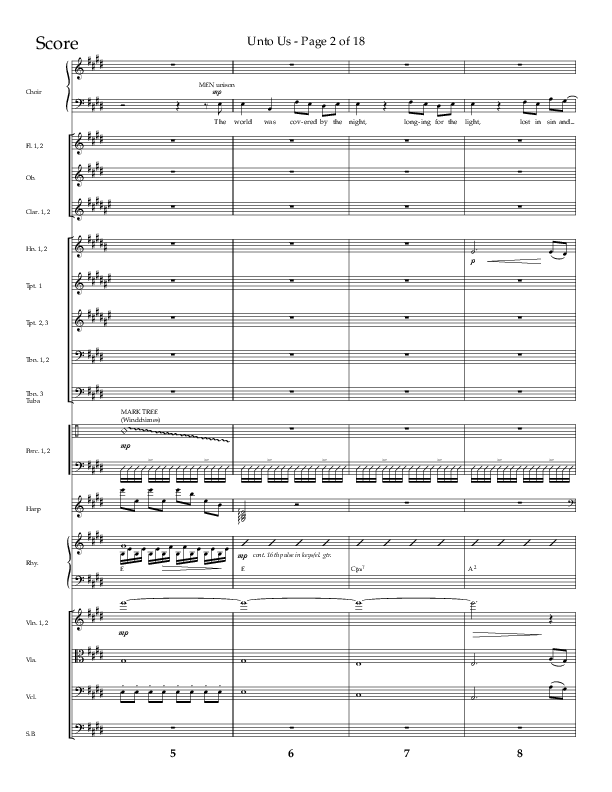 Unto Us (Choral Anthem SATB) Orchestration (Lifeway Choral / Arr. Joshua Spacht)