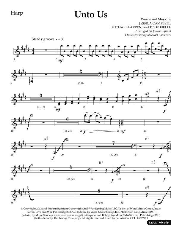 Unto Us (Choral Anthem SATB) Harp (Lifeway Choral / Arr. Joshua Spacht)
