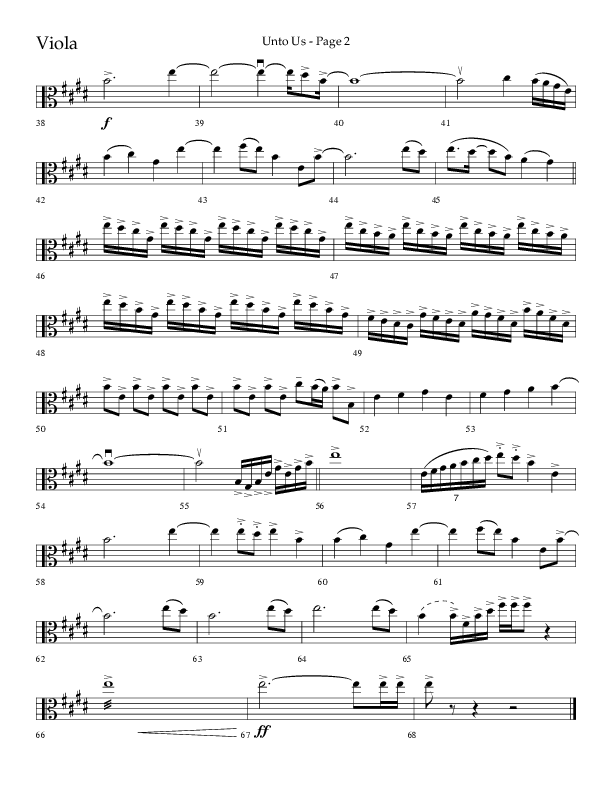 Unto Us (Choral Anthem SATB) Viola (Lifeway Choral / Arr. Joshua Spacht)