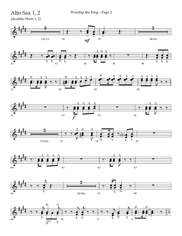 Worship The King (Choral Anthem SATB) Alto Sax 1/2 (Lifeway Choral / Arr. David Clydesdale)
