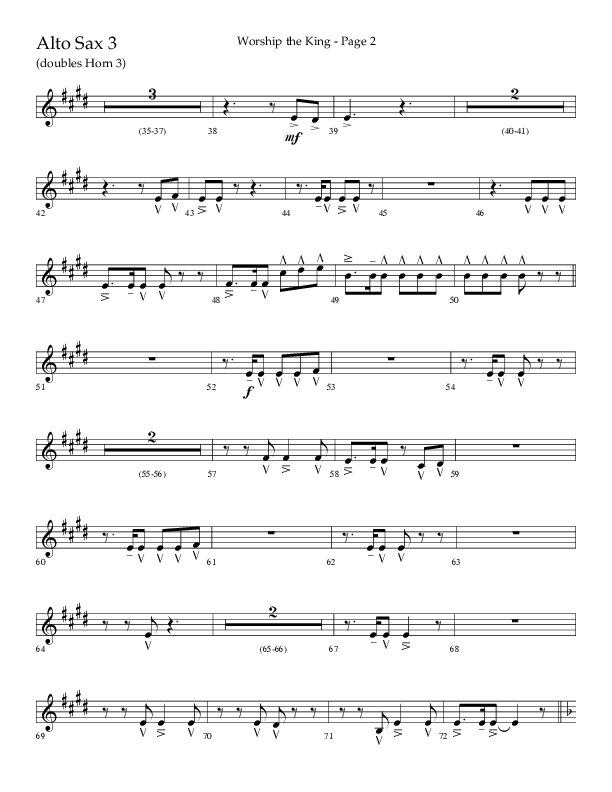 Worship The King (Choral Anthem SATB) Alto Sax (Lifeway Choral / Arr. David Clydesdale)