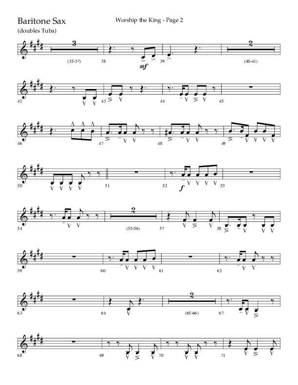 Worship The King (Choral Anthem SATB) Bari Sax (Lifeway Choral / Arr. David Clydesdale)