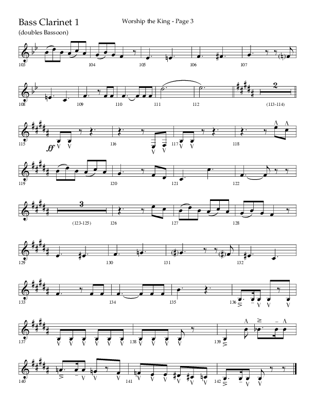 Worship The King (Choral Anthem SATB) Bass Clarinet (Lifeway Choral / Arr. David Clydesdale)