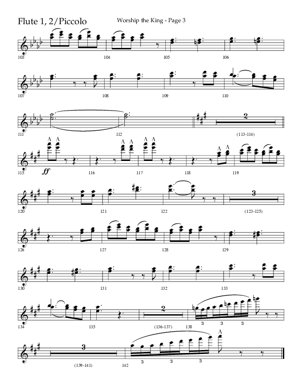 Worship The King (Choral Anthem SATB) Flute 1/2 (Lifeway Choral / Arr. David Clydesdale)