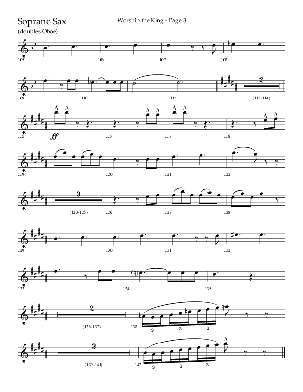 Worship The King (Choral Anthem SATB) Soprano Sax (Lifeway Choral / Arr. David Clydesdale)