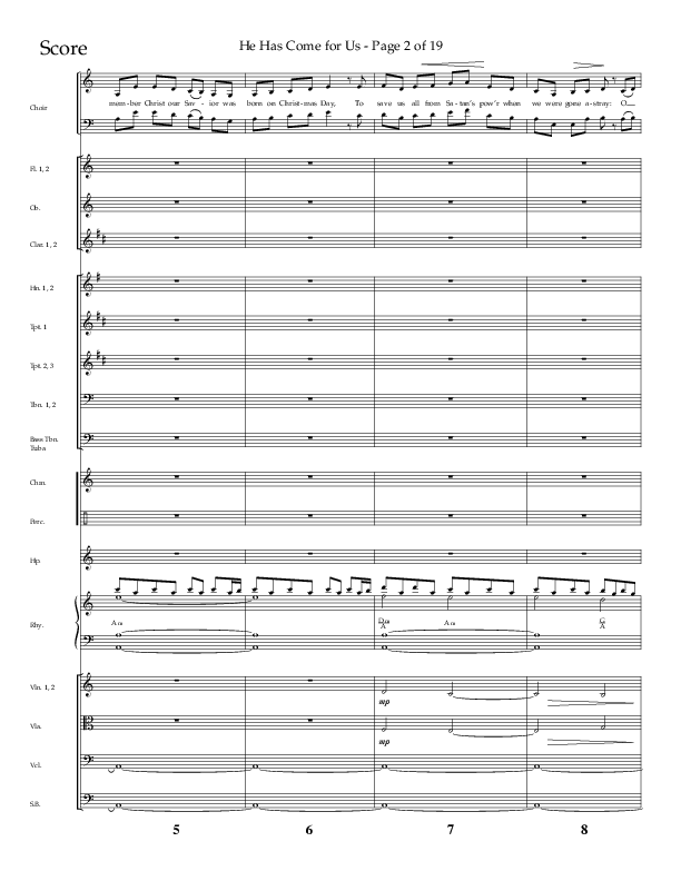He Has Come For Us (God Rest Ye Merry Gentleman) (Choral Anthem SATB) Conductor's Score (Orch. Danny Mitchell / Arr. David Wise / Lifeway Choral)