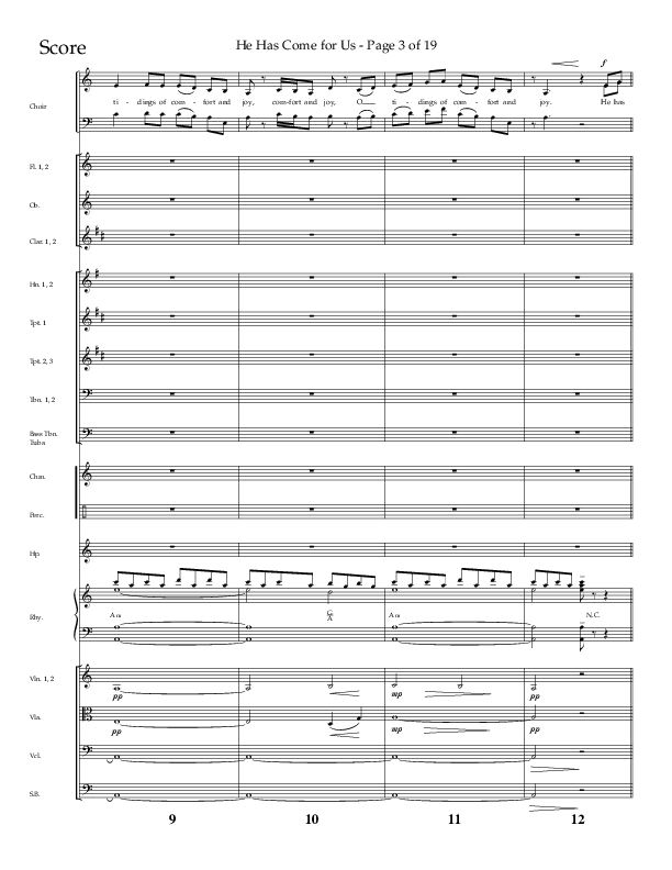 He Has Come For Us (God Rest Ye Merry Gentleman) (Choral Anthem SATB) Conductor's Score (Orch. Danny Mitchell / Arr. David Wise / Lifeway Choral)