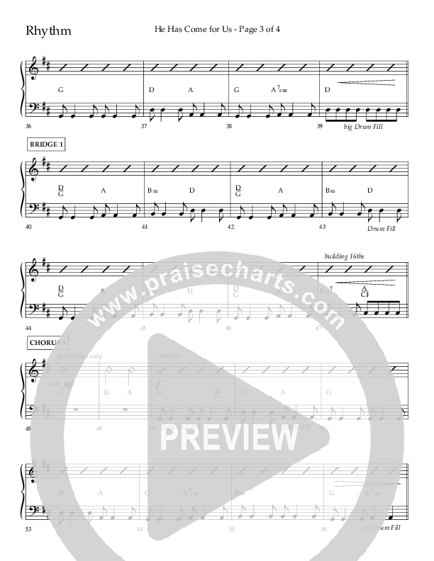 He Has Come For Us (God Rest Ye Merry Gentleman) (Choral Anthem SATB) Lead Melody & Rhythm (Orch. Danny Mitchell / Arr. David Wise / Lifeway Choral)