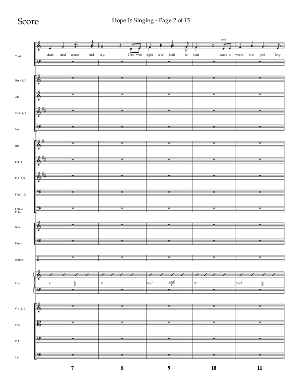 Hope Is Singing (Choral Anthem SATB) Conductor's Score (Arr. Camp Kirkland / Lifeway Choral)