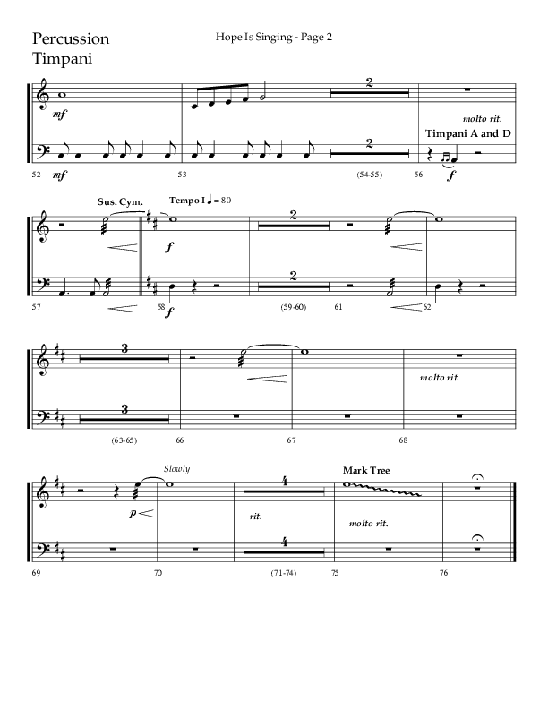 Hope Is Singing (Choral Anthem SATB) Percussion (Arr. Camp Kirkland / Lifeway Choral)