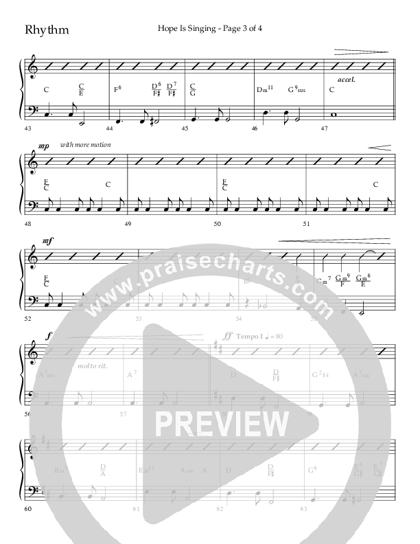 Hope Is Singing (Choral Anthem SATB) Lead Melody & Rhythm (Arr. Camp Kirkland / Lifeway Choral)