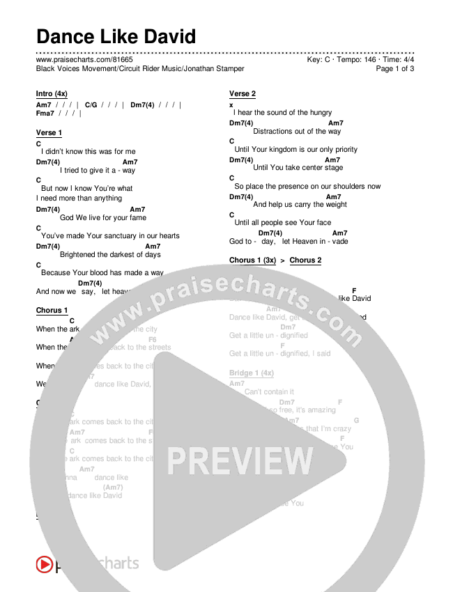 Dance Like David Chords & Lyrics (Black Voices Movement / Circuit Rider Music / Jonathan Stamper)
