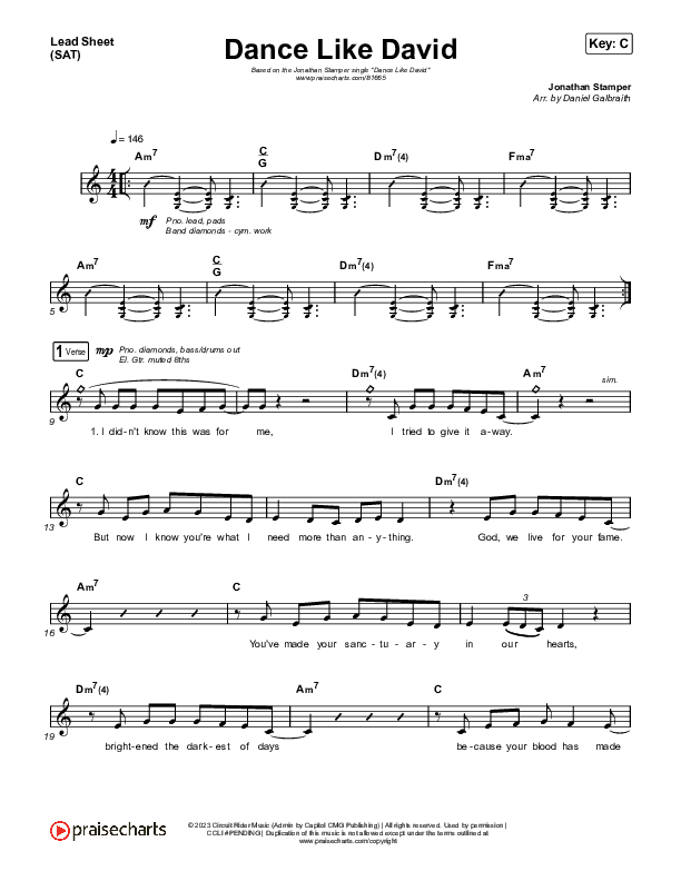 Dance Like David Lead Sheet (SAT) (Black Voices Movement / Circuit Rider Music / Jonathan Stamper)