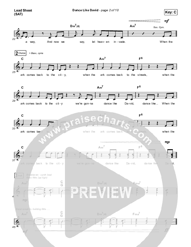 Dance Like David Lead Sheet (SAT) (Black Voices Movement / Circuit Rider Music / Jonathan Stamper)