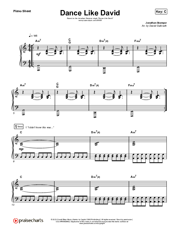 Dance Like David Piano Sheet (Black Voices Movement / Circuit Rider Music / Jonathan Stamper)