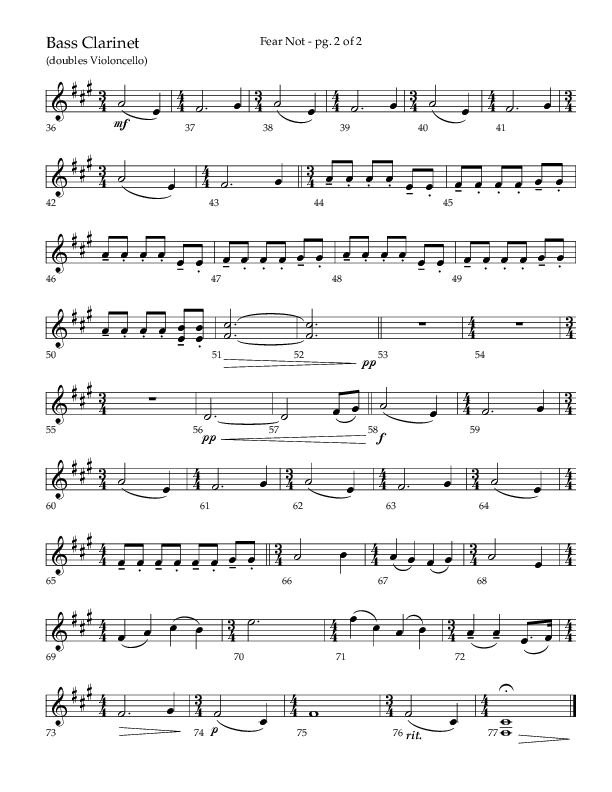 Fear Not (Choral Anthem SATB) Bass Clarinet (Lifeway Choral / Arr. Phillip Keveren)