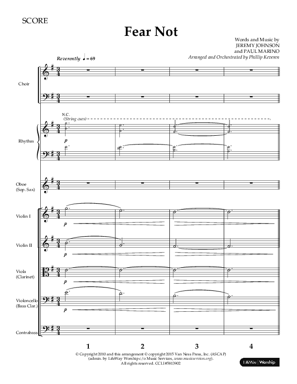 Fear Not (Choral Anthem SATB) Orchestration (Lifeway Choral / Arr. Phillip Keveren)
