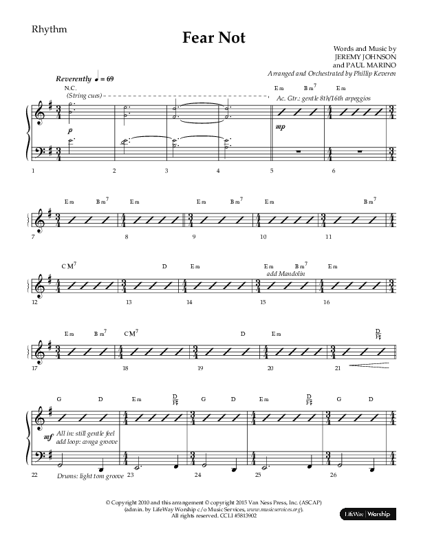 Fear Not (Choral Anthem SATB) Lead Melody & Rhythm (Lifeway Choral / Arr. Phillip Keveren)