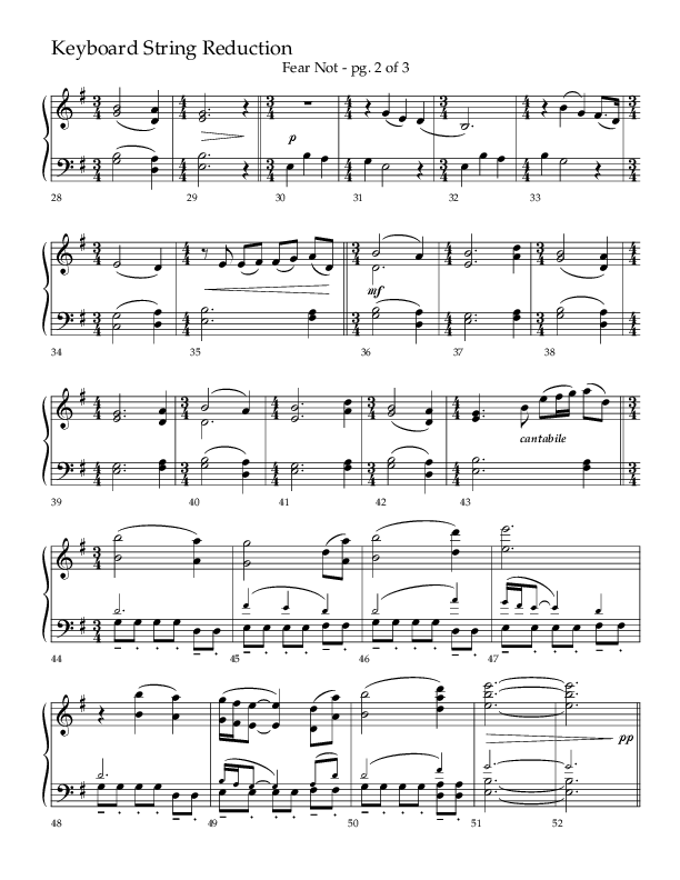 Fear Not (Choral Anthem SATB) String Reduction (Lifeway Choral / Arr. Phillip Keveren)