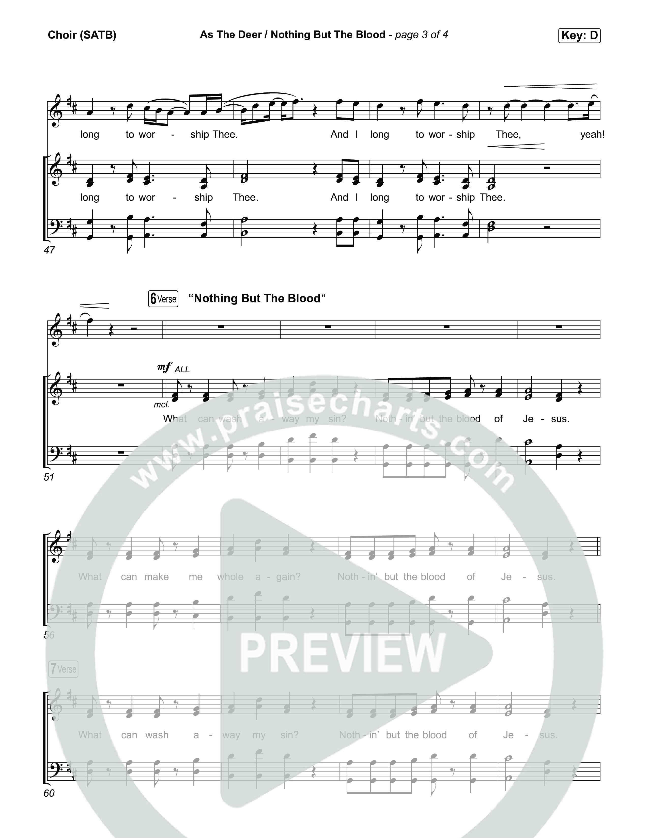 As The Deer / Nothing But The Blood Choir Sheet (SATB) (Citipointe Worship)