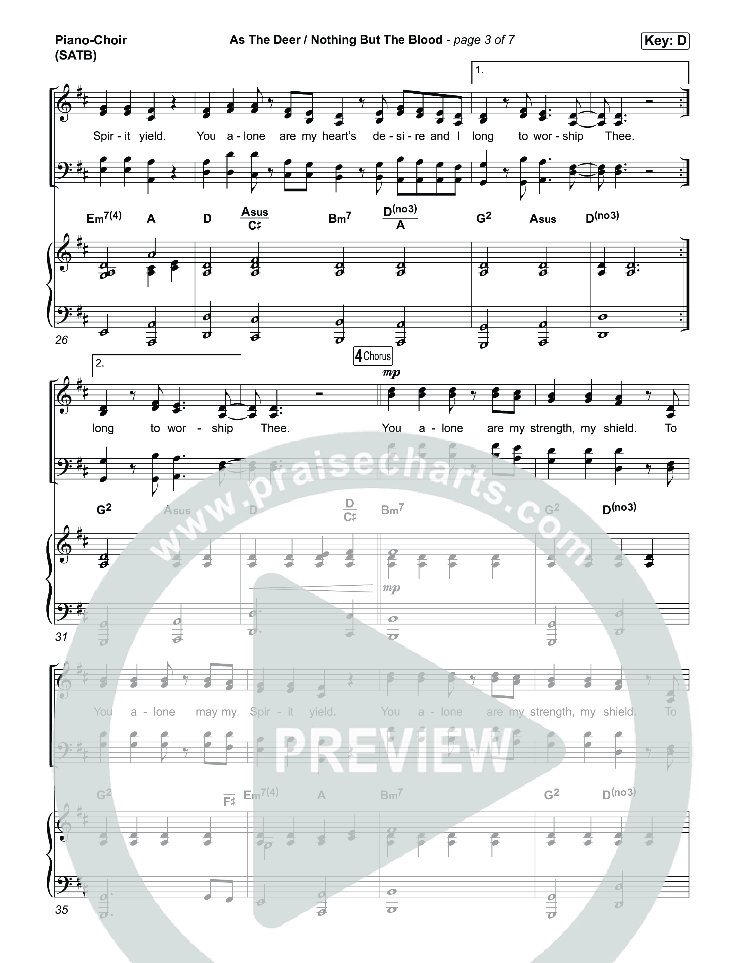As The Deer / Nothing But The Blood Piano/Vocal (SATB) (Citipointe Worship)