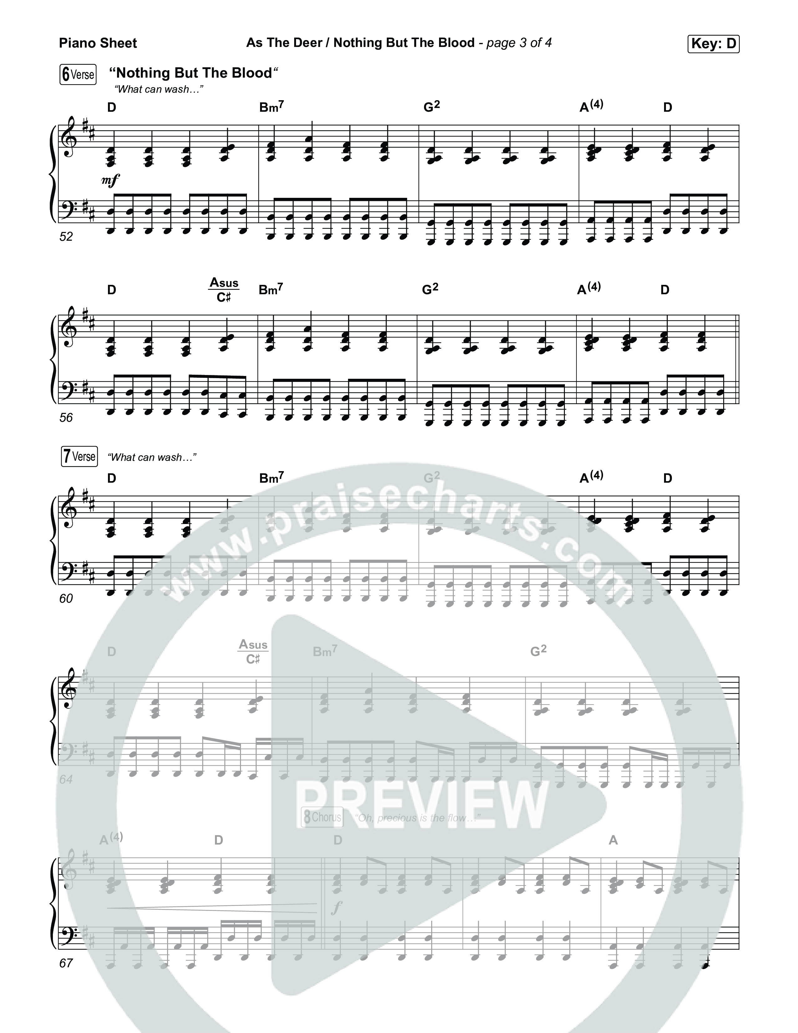 As The Deer / Nothing But The Blood Piano Sheet (Citipointe Worship)