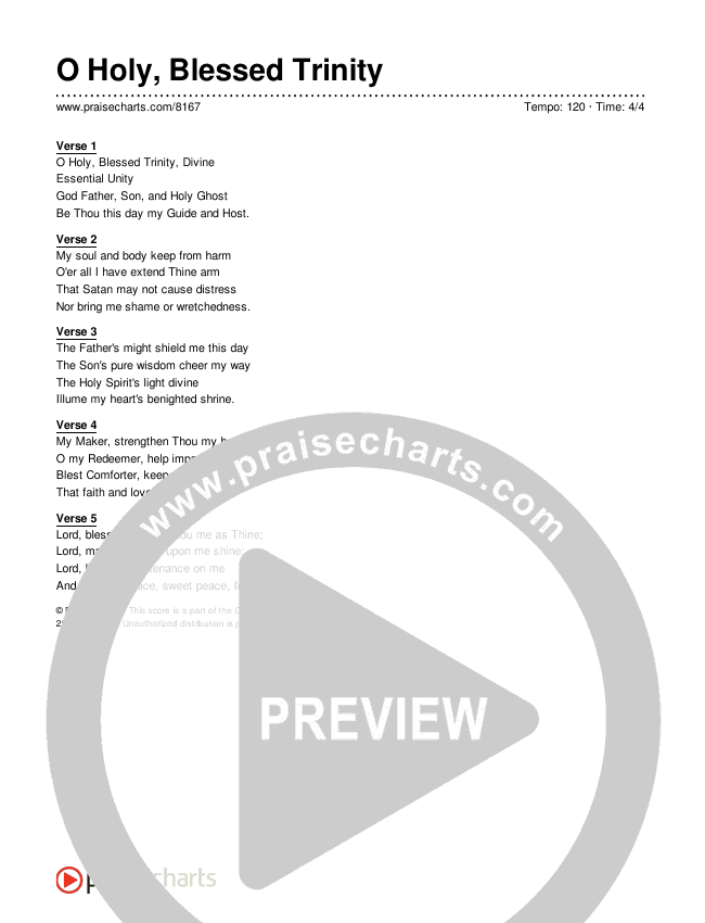 O Holy, Blessed Trinity Lyrics (Traditional Hymn)