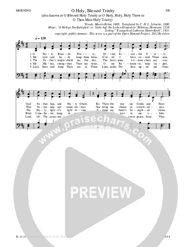 O Holy, Blessed Trinity Hymn Sheet (SATB) (Traditional Hymn)