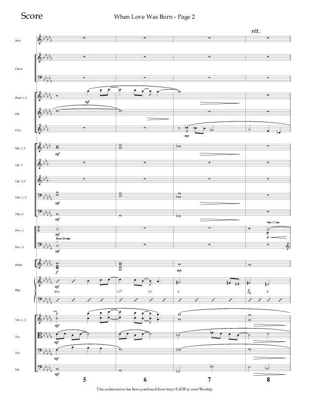 When Love Was Born (Choral Anthem SATB) Orchestration (Lifeway Choral / Arr. Cliff Duren)