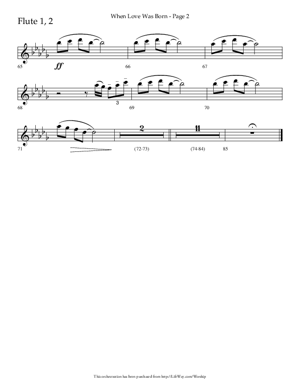 When Love Was Born (Choral Anthem SATB) Flute 1/2 (Lifeway Choral / Arr. Cliff Duren)