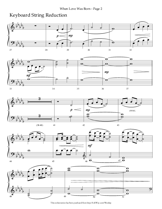 When Love Was Born (Choral Anthem SATB) String Reduction (Lifeway Choral / Arr. Cliff Duren)
