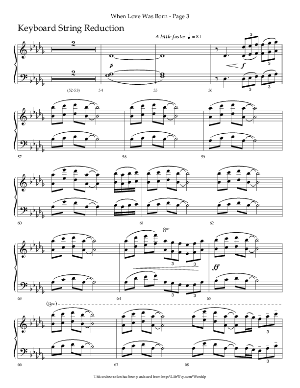 When Love Was Born (Choral Anthem SATB) String Reduction (Lifeway Choral / Arr. Cliff Duren)