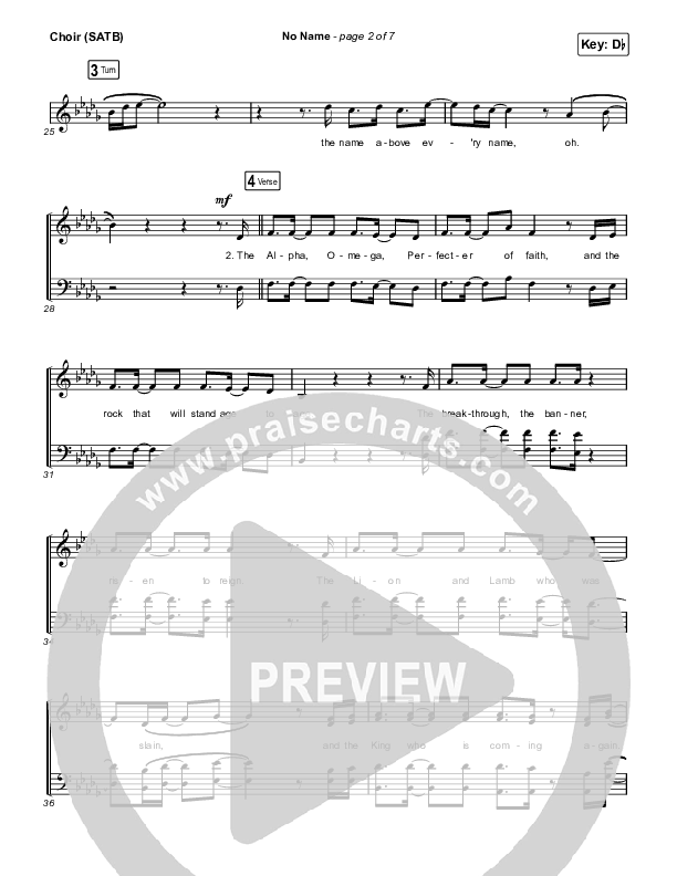 No Name Choir Sheet (SATB) (Red Rocks Worship)