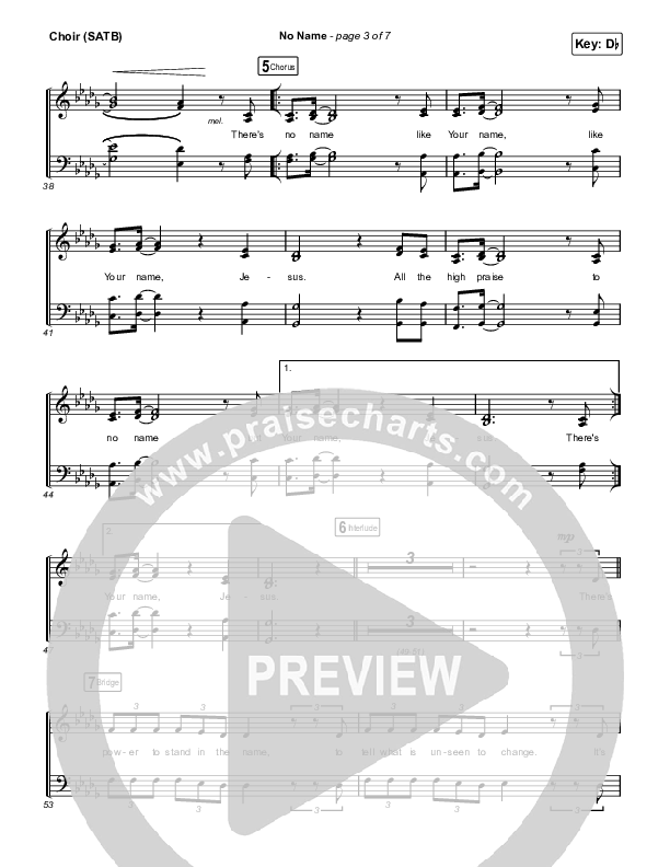 No Name Choir Sheet (SATB) (Red Rocks Worship)