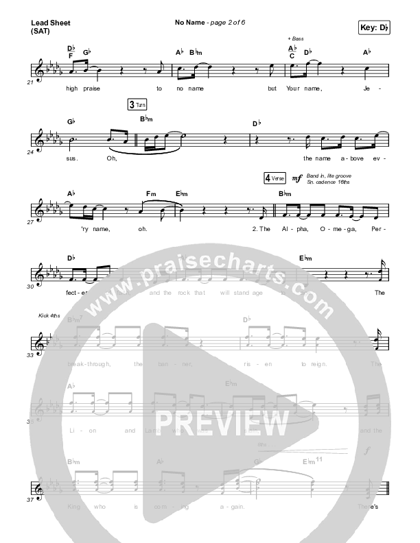 No Name Lead Sheet (SAT) (Red Rocks Worship)