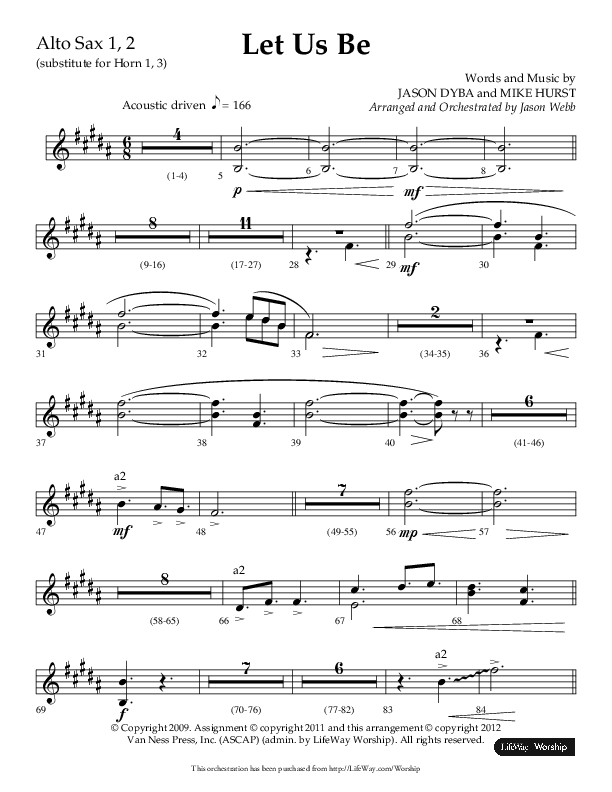 Let Us Be (Choral Anthem SATB) Alto Sax 1/2 (Lifeway Choral / Arr. Jason Webb)