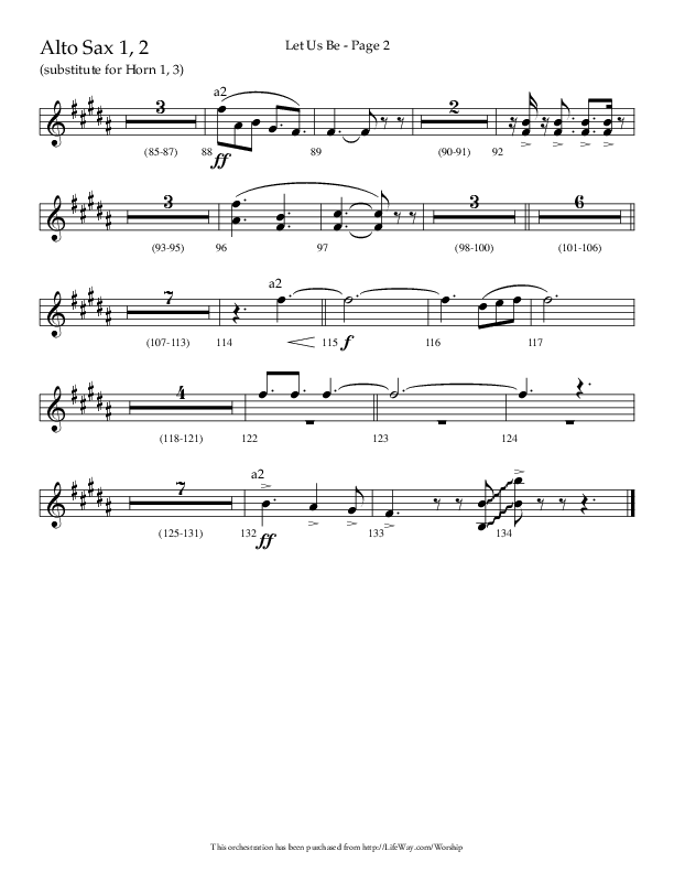 Let Us Be (Choral Anthem SATB) Alto Sax 1/2 (Lifeway Choral / Arr. Jason Webb)