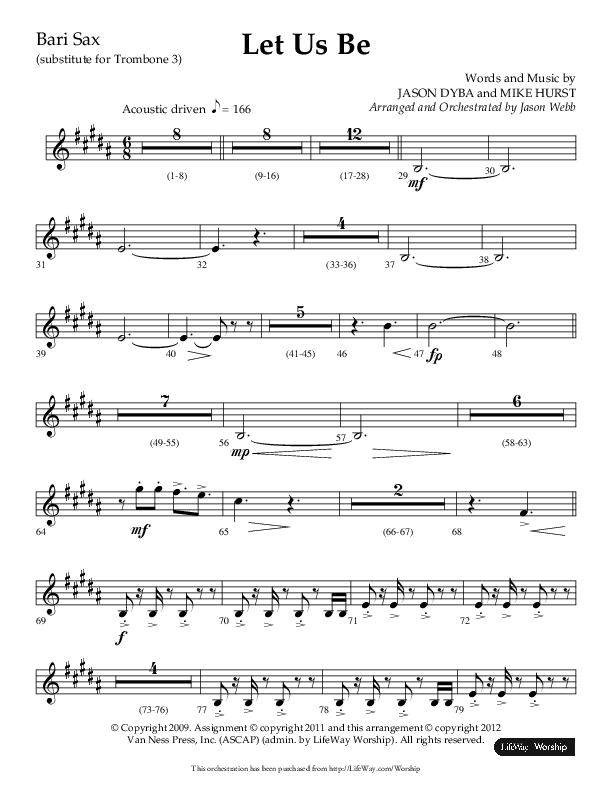 Let Us Be (Choral Anthem SATB) Bari Sax (Lifeway Choral / Arr. Jason Webb)