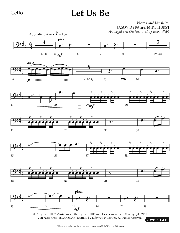 Let Us Be (Choral Anthem SATB) Cello (Lifeway Choral / Arr. Jason Webb)
