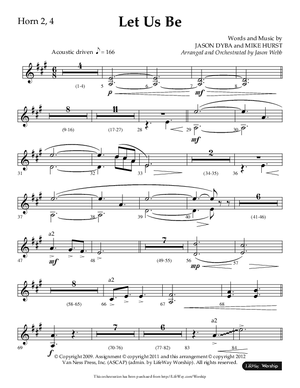 Let Us Be (Choral Anthem SATB) French Horn (Lifeway Choral / Arr. Jason Webb)