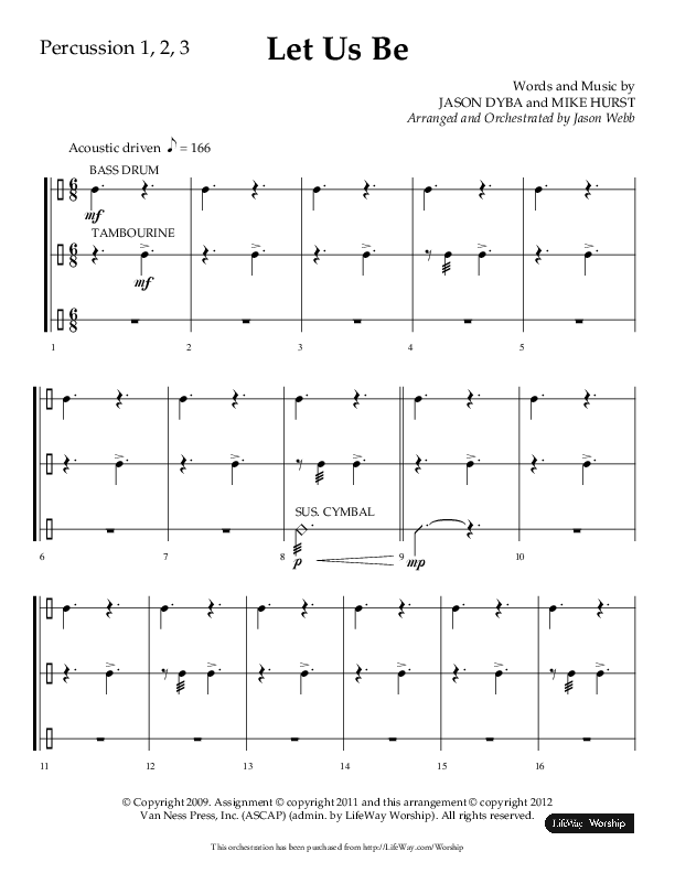 Let Us Be (Choral Anthem SATB) Percussion (Lifeway Choral / Arr. Jason Webb)