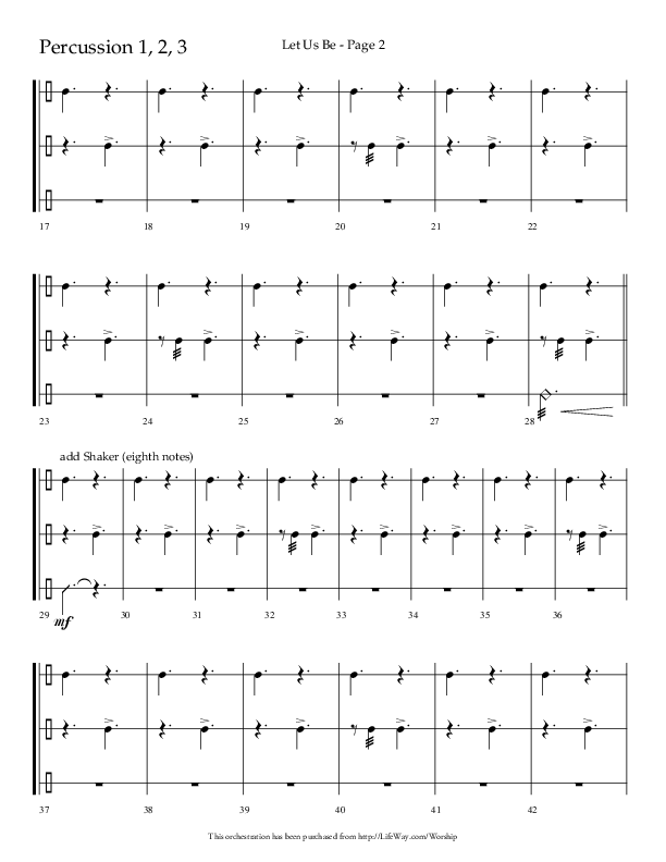 Let Us Be (Choral Anthem SATB) Percussion (Lifeway Choral / Arr. Jason Webb)