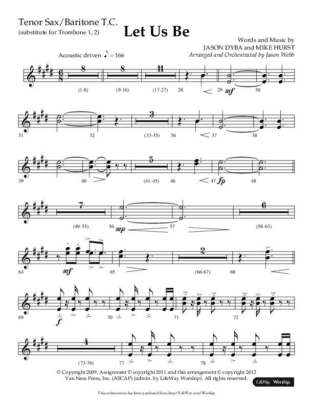 Let Us Be (Choral Anthem SATB) Tenor Sax/Baritone T.C. (Lifeway Choral / Arr. Jason Webb)