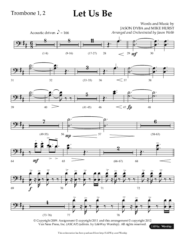 Let Us Be (Choral Anthem SATB) Trombone 1/2 (Lifeway Choral / Arr. Jason Webb)