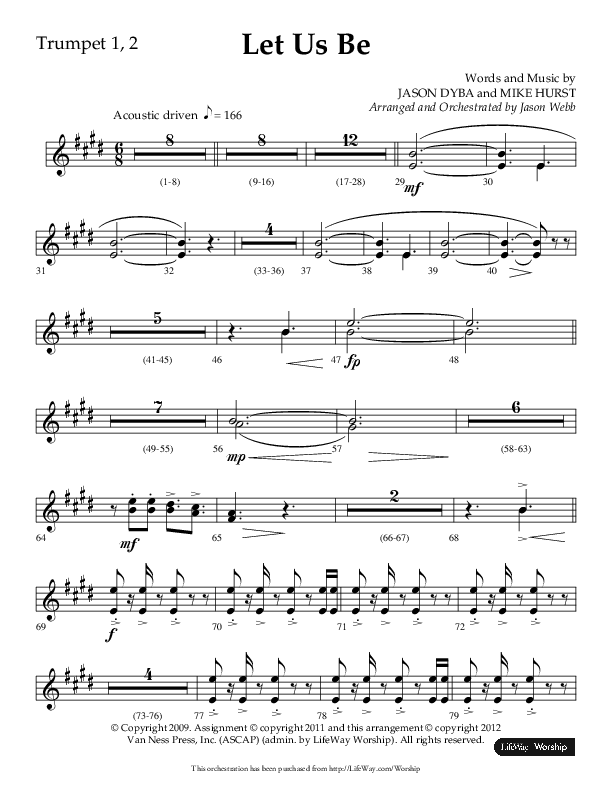 Let Us Be (Choral Anthem SATB) Trumpet 1,2 (Lifeway Choral / Arr. Jason Webb)