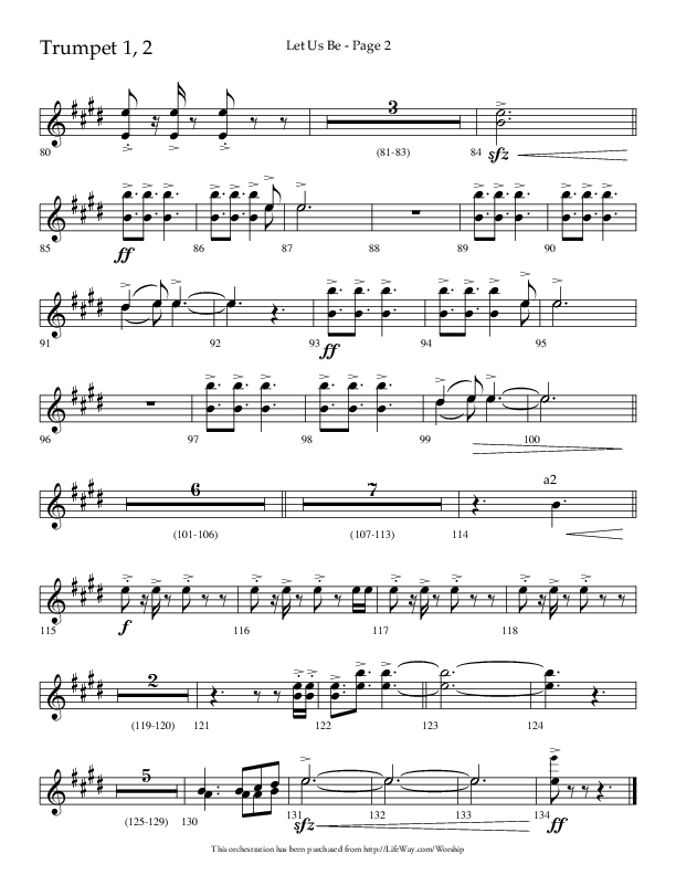 Let Us Be (Choral Anthem SATB) Trumpet 1,2 (Lifeway Choral / Arr. Jason Webb)
