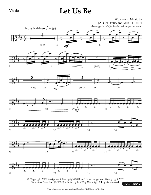Let Us Be (Choral Anthem SATB) Viola (Lifeway Choral / Arr. Jason Webb)