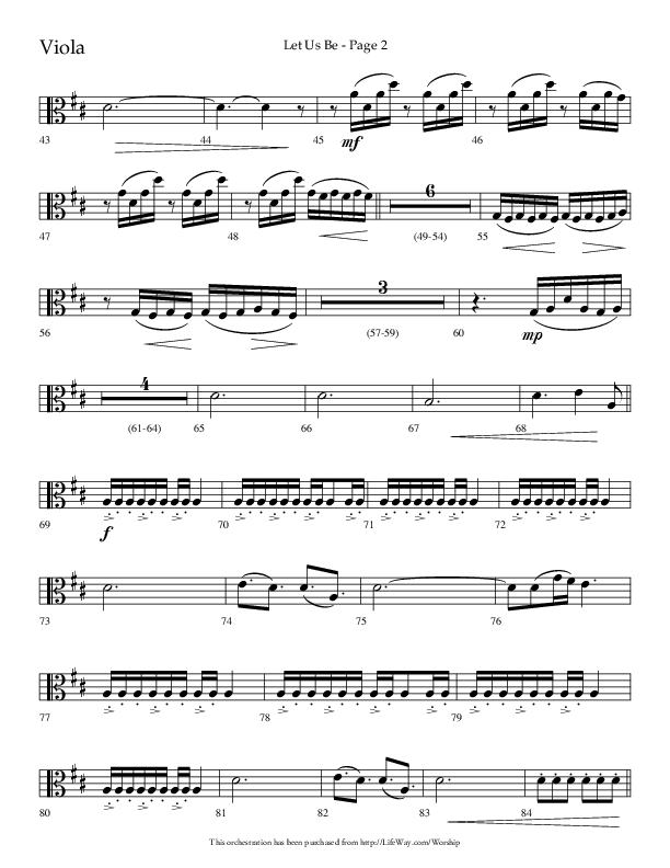 Let Us Be (Choral Anthem SATB) Viola (Lifeway Choral / Arr. Jason Webb)