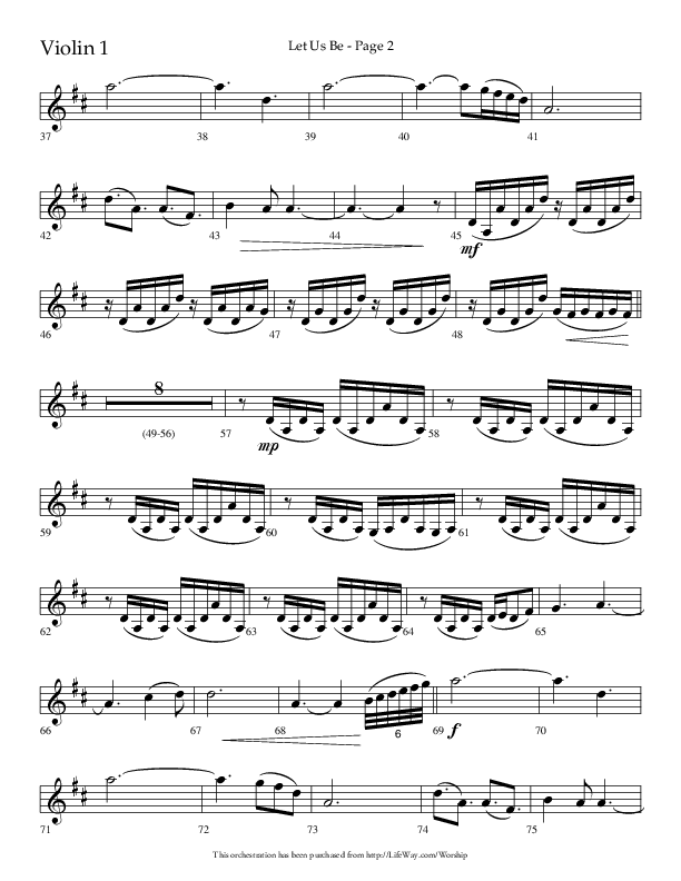 Let Us Be (Choral Anthem SATB) Violin 1 (Lifeway Choral / Arr. Jason Webb)